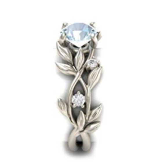 NWT CZ Leaf Vine Forest Nymph Statement Ring - Picture 3 of 7